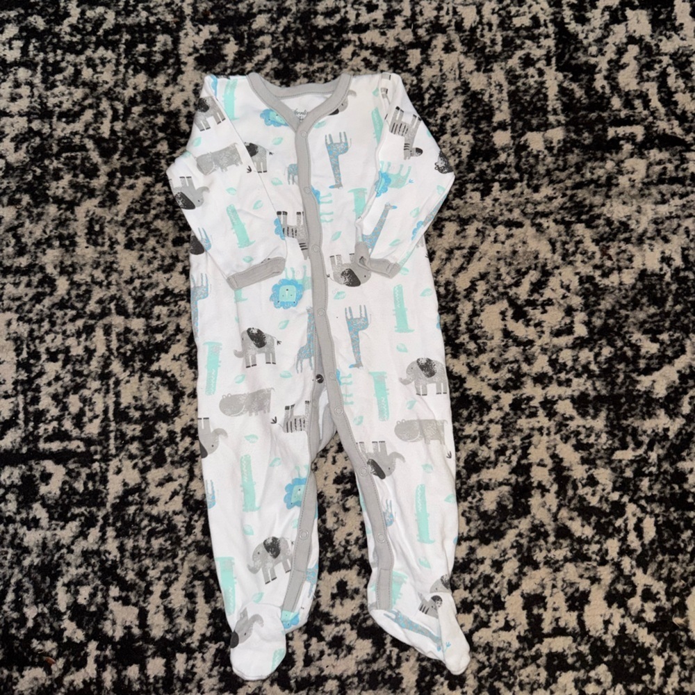 FREE WHEN BUNDELED Cozy Kids One Piece Pajama - Gray and Blue - Picture 2 of 3